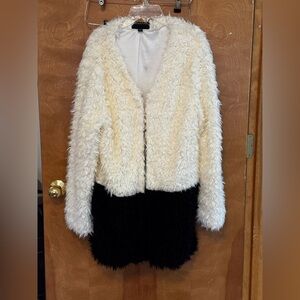MinkPink oversized two tone teddy bear jacket xs